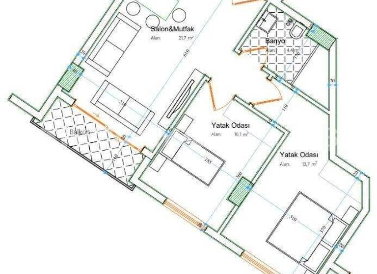 Studio zum Kauf 169.000 € 2 Zimmer 45 m² EG Antalya 07400