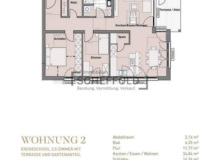 Wohnung zum Kauf - Erstbezug provisionsfrei 379.900 € 3,5 Zimmer 86,2 m² EG Blochingergasse 5 Rißtissen Ehingen-Rißtissen 89584
