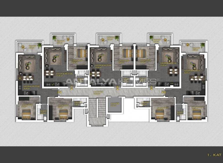 Studio zum Kauf 281.000 € 3 Zimmer 75 m² EG Antalya 07450