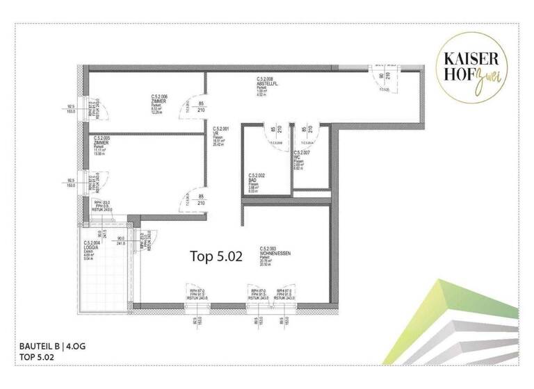 Wohnung zur Miete 1.010 € 3 Zimmer 64,5 m² 3. Geschoss Kaisergasse 16c Linz 4020
