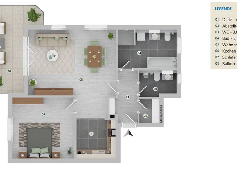 Wohnung zum Kauf 235.000 € 2 Zimmer 68,9 m²<br/>Wohnfläche 1.<br/>Geschoss Welling 56753