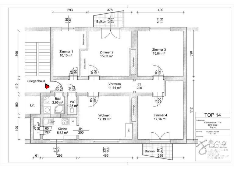 Wohnung zum Kauf 295.000 € 5 Zimmer 100 m² 6. Geschoss Sankt Leonhard Graz 8010