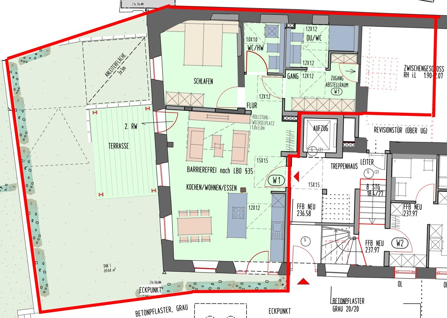 Wohnung zum Kauf 689.976 € 2 Zimmer 95,8 m²<br/>Wohnfläche EG<br/>Geschoss Adlerstraße 2 Innenstadt - Mitte Esslingen am Neckar 73728