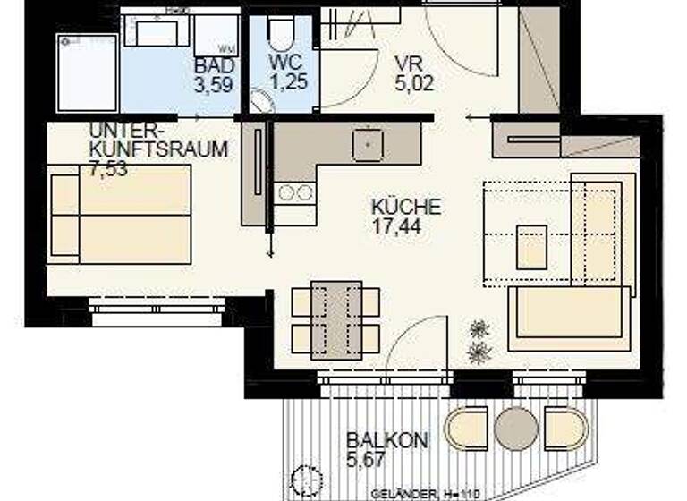 Studio zum Kauf - Erstbezug 273.792 € 2 Zimmer 34,8 m² 5. Geschoss Wien, Brigittenau 1200