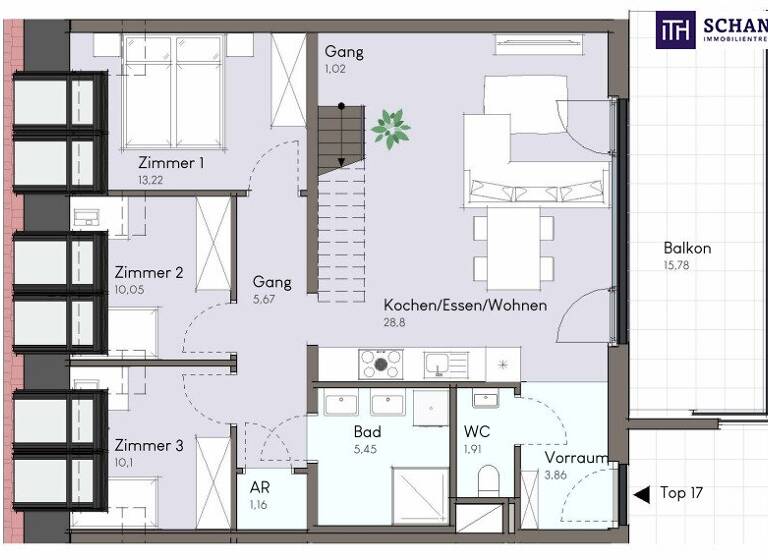 Wohnung zum Kauf - Erstbezug 531.050 € 4 Zimmer 81,3 m² 2. Geschoss Doktor Karl Renner-Platz Traiskirchen 2514