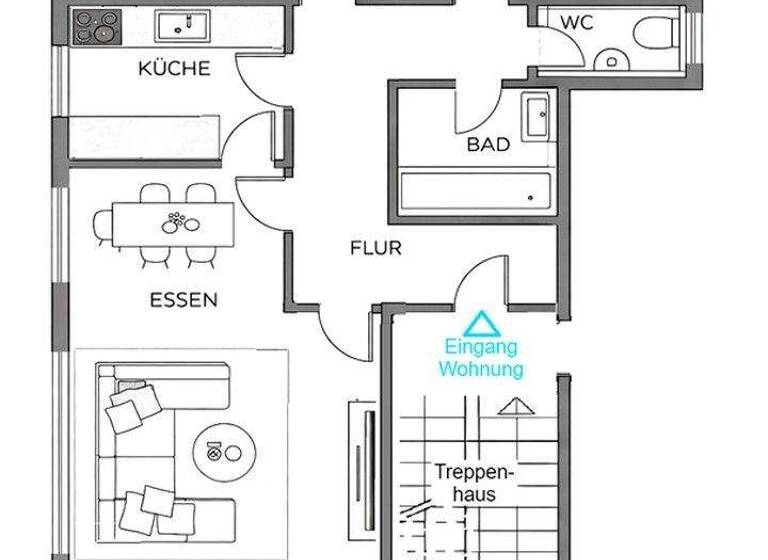 Wohnung zum Kauf provisionsfrei 223.000 € 3 Zimmer 82,1 m² EG Brühlstr. 22 Beuren 72660
