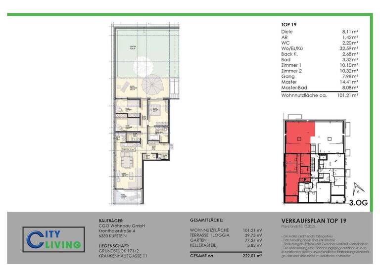 Wohnung zum Kauf - Erstbezug provisionsfrei 4 Zimmer 101,2 m² 3. Geschoss Krankenhausgasse 11 Kufstein 6330