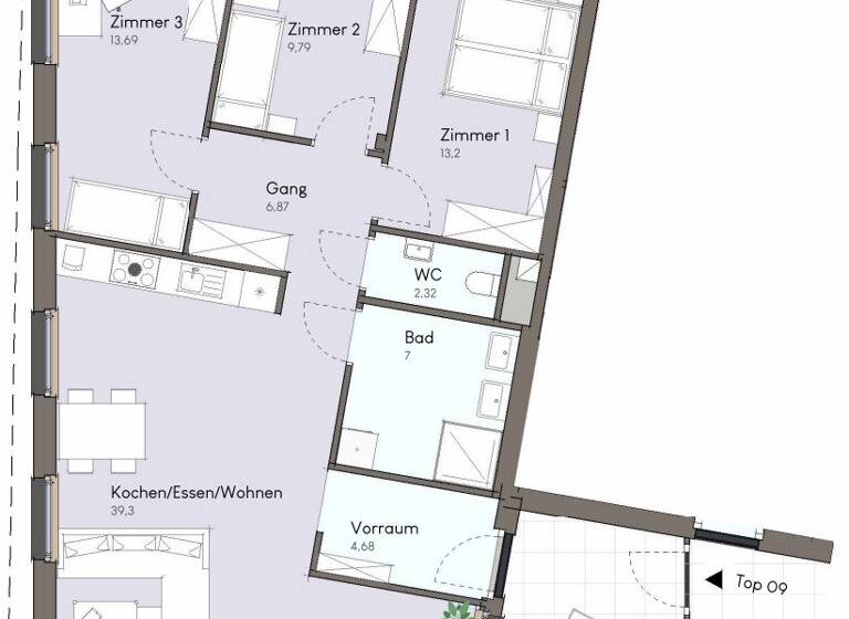 Wohnung zum Kauf - Erstbezug 474.050 € 4 Zimmer 96,9 m² 1. Geschoss Doktor Karl Renner-Platz Traiskirchen 2514