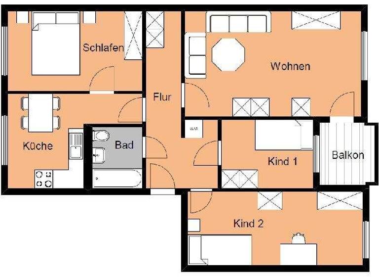 Wohnung zur Miete 378 € 4 Zimmer 78 m² 3. Geschoss frei ab 01.05.2026 Pienestraße 15 Oschersleben 39387