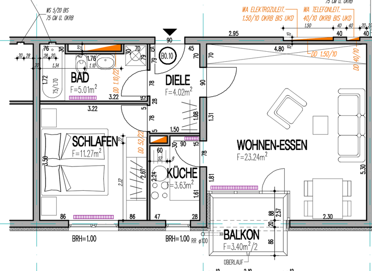 Wohnung zur Miete 1.100 € 2 Zimmer 50 m² 1. Geschoss Mainzer Landstraße 146 Gallus Frankfurt am Main 60327