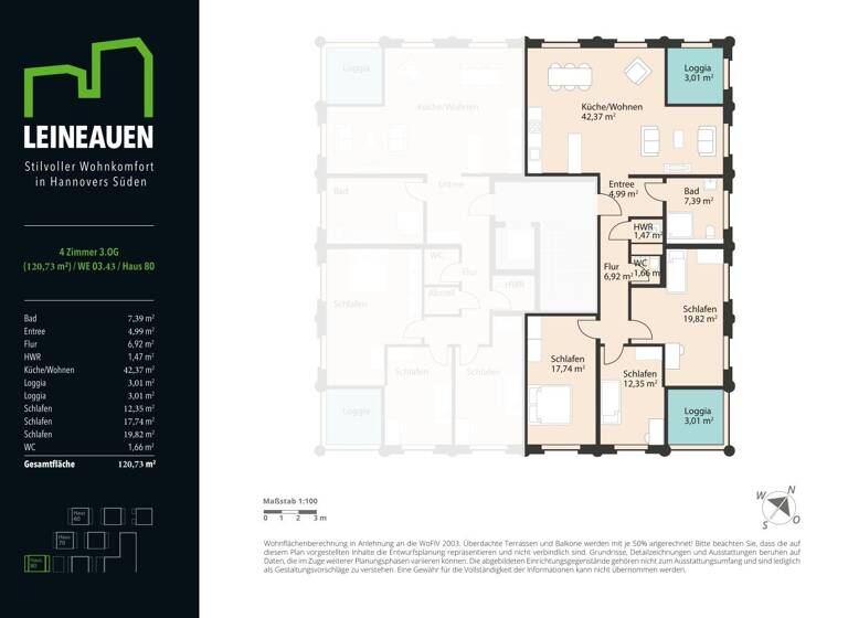 Wohnung zum Kauf provisionsfrei 676.088 € 4 Zimmer 120,7 m²<br/>Wohnfläche 3.<br/>Geschoss Hildesheimer Straße 432 Wülfel Hannover 30519