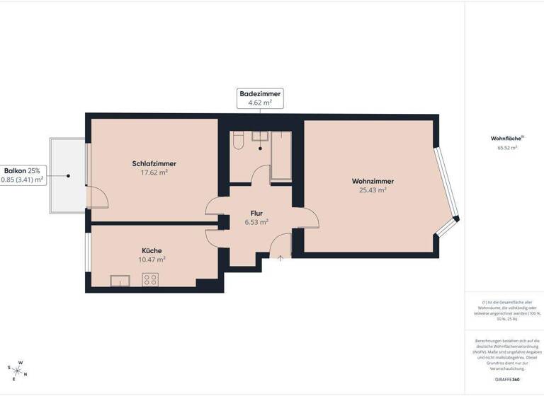 Wohnung zum Kauf 219.000 € 2 Zimmer 65 m² 4. Geschoss Damperhof Kiel 24103