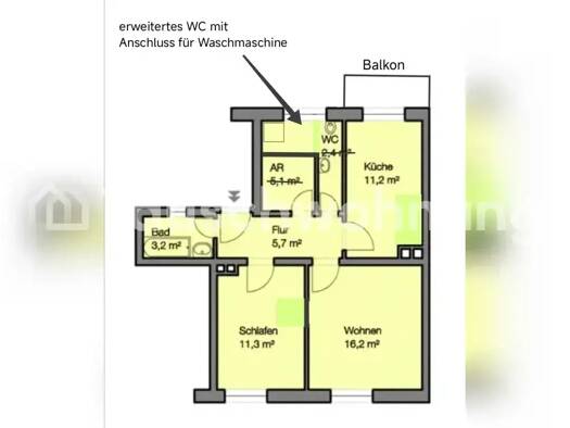 Wohnung zur Miete Tauschwohnung 700 € 2 Zimmer 55 m² 2. Geschoss Nordostbahnhof Nürnberg 90491