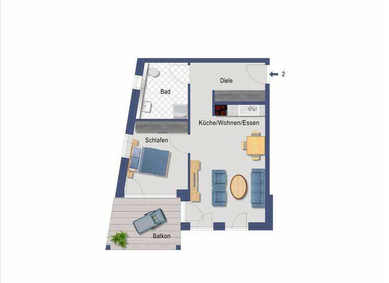 Wohnung zur Miete 680 € 2 Zimmer 60 m² EG Innenstadt Ahlen 59229