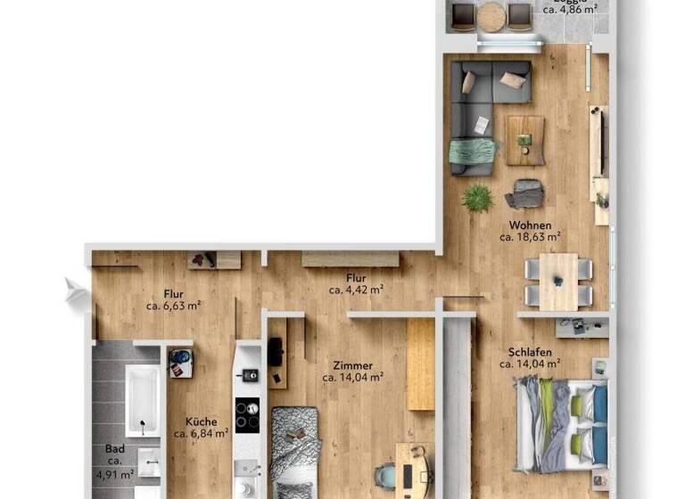 Wohnung zur Miete 389 € 3 Zimmer 71,6 m² 1. Geschoss frei ab 01.02.2026 Friedrich-Hähnel-Straße 4 Helbersdorf Chemnitz 09120
