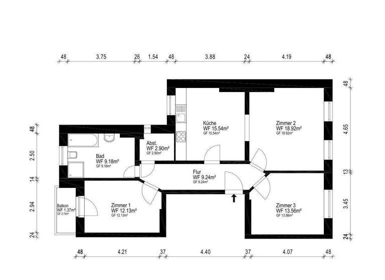 Wohnung zum Kauf 694.000 € 3 Zimmer 82,8 m² 4. Geschoss frei ab sofort Ottensen Hamburg 22763