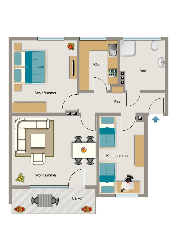 Wohnung zur Miete nur mit Wohnberechtigungsschein 423 € 3,5 Zimmer 61,2 m²<br/>Wohnfläche 1.<br/>Geschoss 01.02.2025<br/>Verfügbarkeit Heinrichstraße 19 König-Ludwig-Zeche Recklinghausen 45663