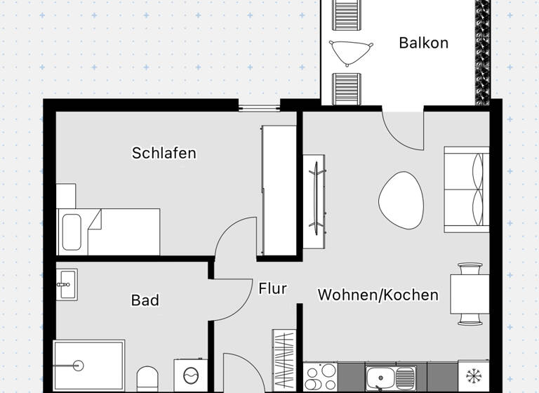 Wohnung zur Miete 520 € 2 Zimmer 47,5 m² König-Heinrich-Straße 25 Merseburg 06217
