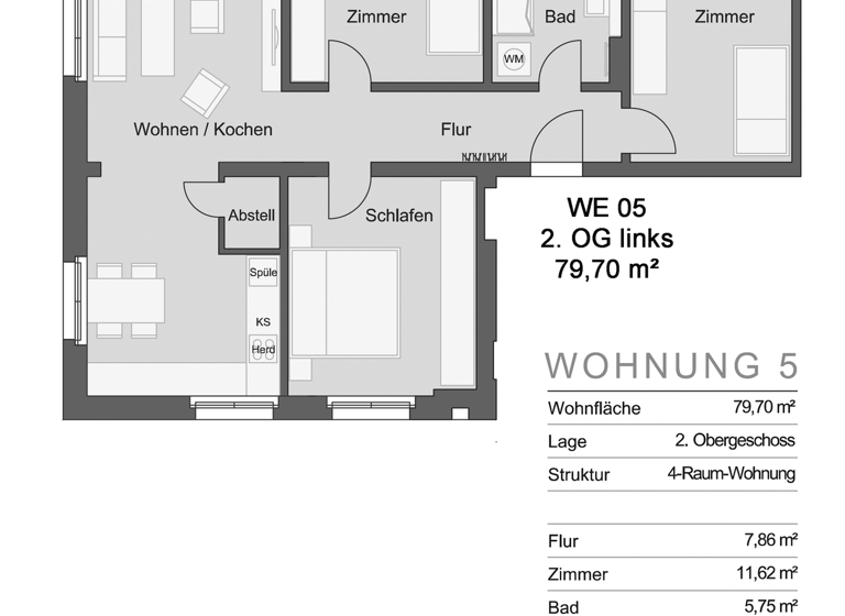 Wohnung zur Miete 749 € 4 Zimmer 79,7 m² 2. Geschoss frei ab 01.04.2026 Karl-Bartelmann-Straße 31 Böhlen 04564