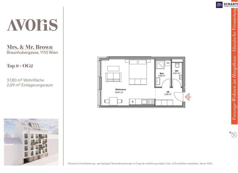 Studio zum Kauf - Erstbezug provisionsfrei 200.000 € 1 Zimmer 37,8 m² 2. Geschoss Braunhubergasse Wien 1110