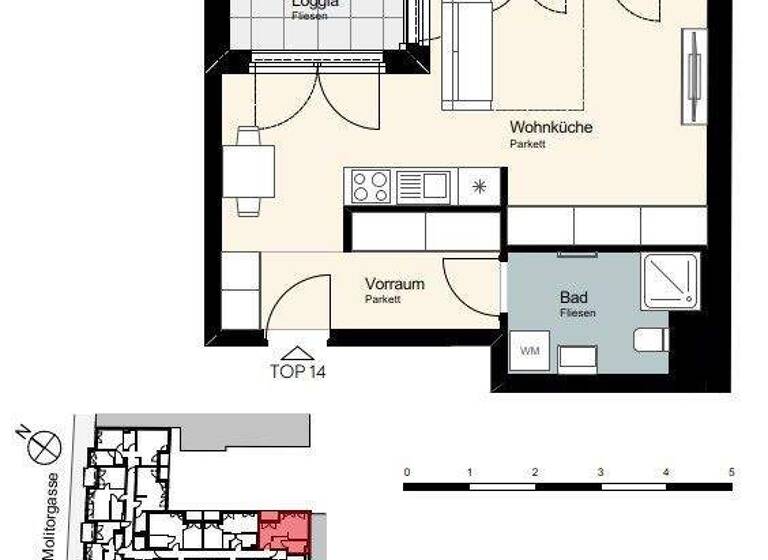 Studio zur Miete - Erstbezug 610 € 1 Zimmer 35 m² 2. Geschoss Wien 1110