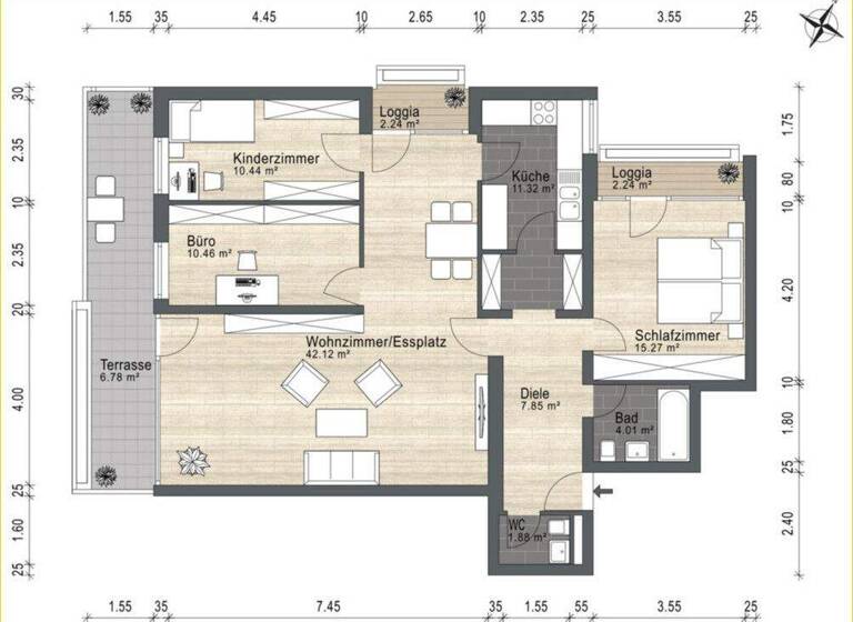 Wohnung zum Kauf 1.425.000 € 4 Zimmer 110 m² 1. Geschoss Neuhausen-Nymphenburg München 80638