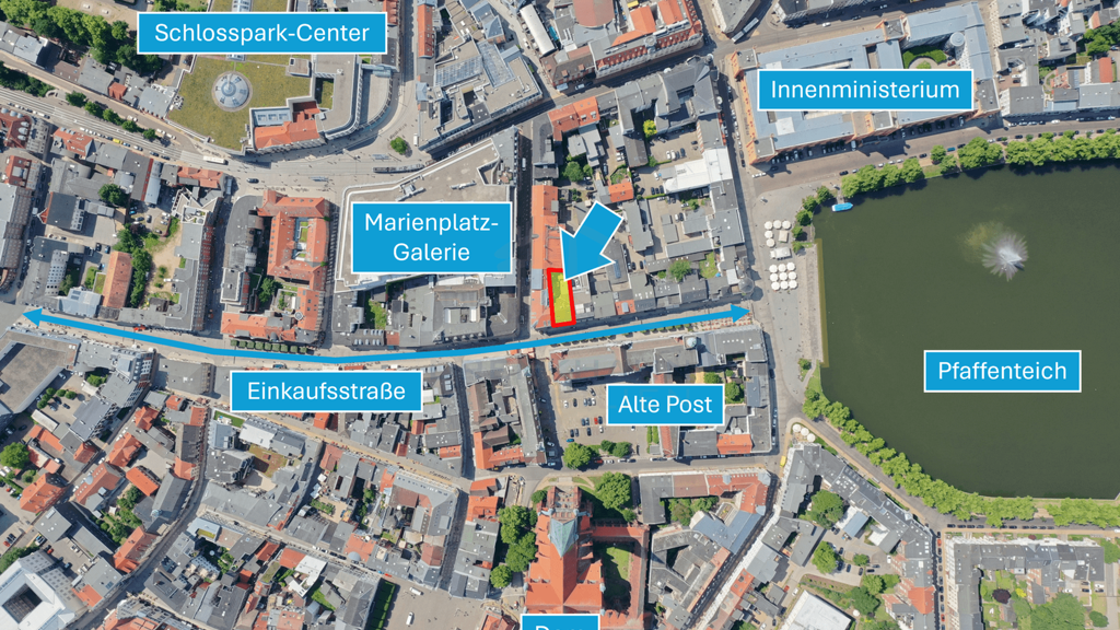 Gewerbeobjekt zum Kauf als Kapitalanlage geeignet 1.450.000 € 591,3 m² 337 m² Grundstück Mecklenburgstraße 15 Altstadt Schwerin 19053