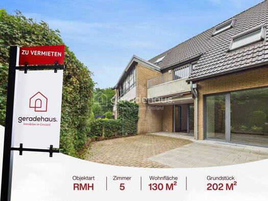Reihenmittelhaus zur Miete 1.485 € 5 Zimmer 130 m² 202 m² Grundstück frei ab sofort Lingen Lingen 49808