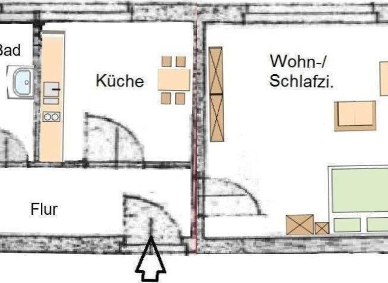 Studio zur Miete 595 € 1 Zimmer 34 m² 4. Geschoss Rennweg Nürnberg 90489