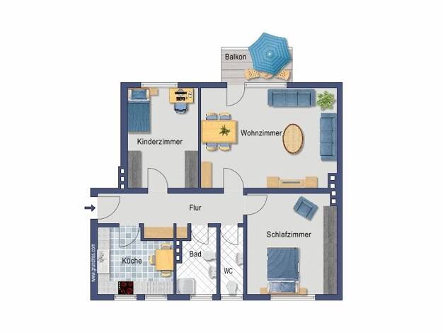 Wohnung zum Kauf provisionsfrei 267.000 € 3 Zimmer 76,1 m² 2. Geschoss Wetzlarer Straße 16 Humboldt-Gremberg Köln 51105