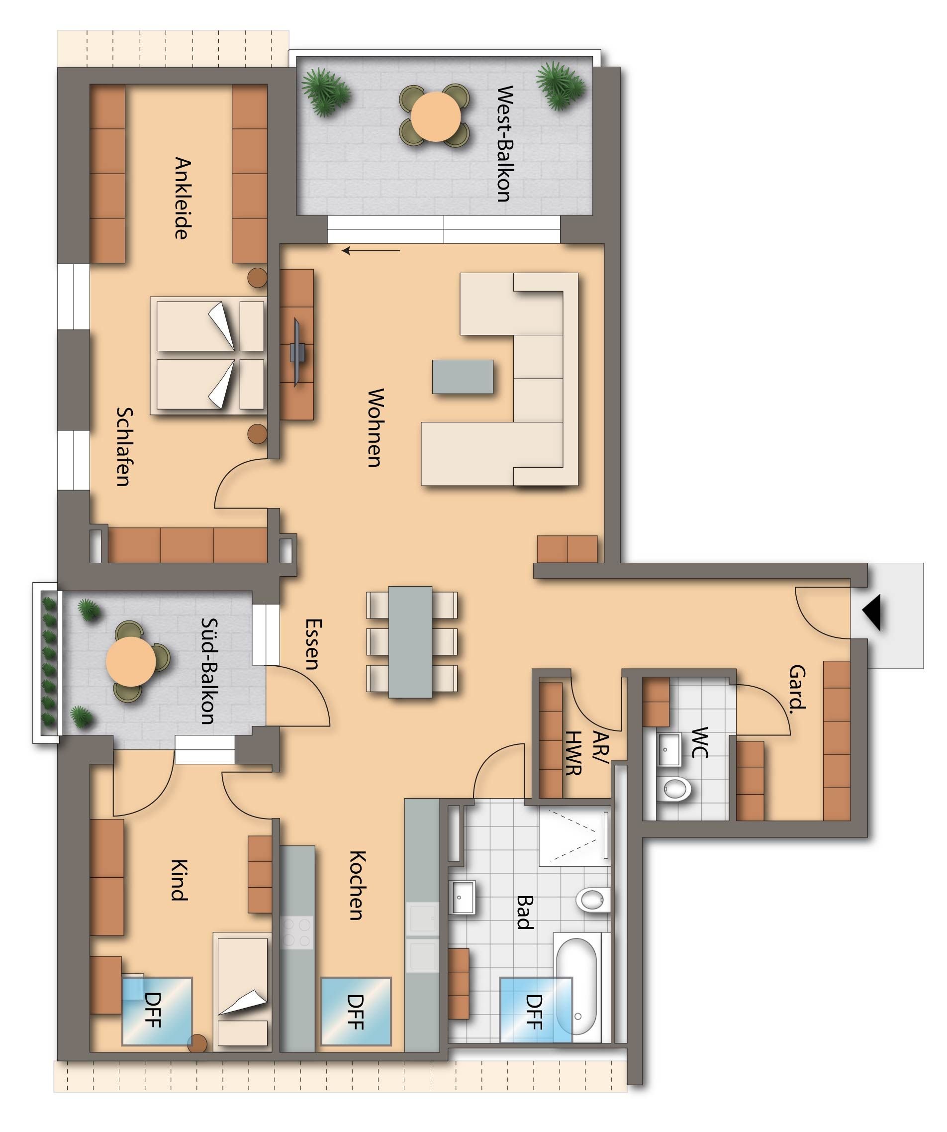 Wohnung zum Kauf 595.413 € 3 Zimmer 130,9 m²<br/>Wohnfläche 3.<br/>Geschoss Mühlhausen Mühlhausen 92360