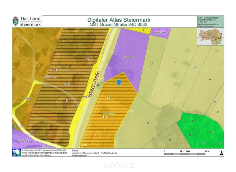 Grundstück zum Kauf 150.000 € 1.130 m² Grundstück Grazer Straße 84d Hart bei Eggersdorf 8062