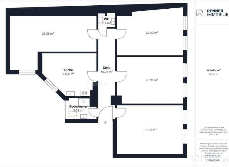 Wohnung zum Kauf 479.000 € 4 Zimmer 116,5 m² 2. Geschoss Rennweg Nürnberg 90489