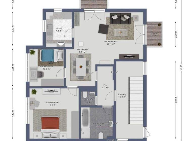 Wohnung zum Kauf provisionsfrei 370.000 € 3 Zimmer 83 m² 2. Geschoss Kreuzstraße 19 Dornstadt 89160