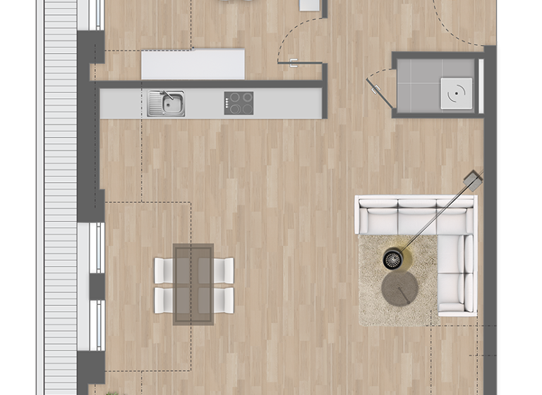 Penthouse zum Kauf - Neubau 459.900 € 2 Zimmer 82,7 m²<br/>Wohnfläche Obergasse 7 Klein-Auheim Hanau 63456