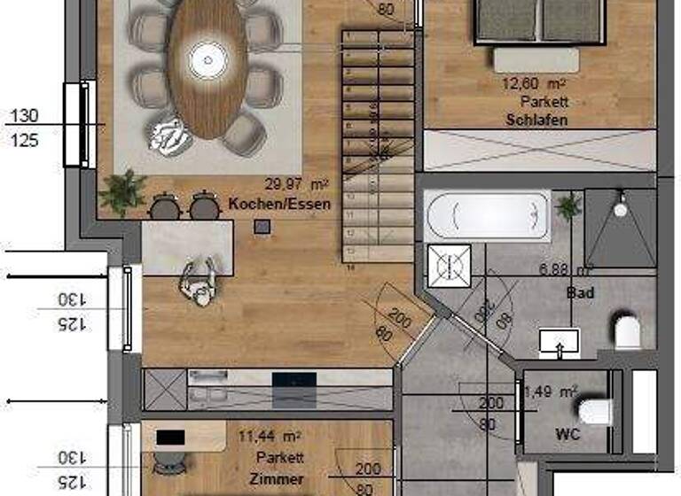 Loft zur Miete - Erstbezug 1.680 € 3 Zimmer 113,9 m² Mattsee 5163