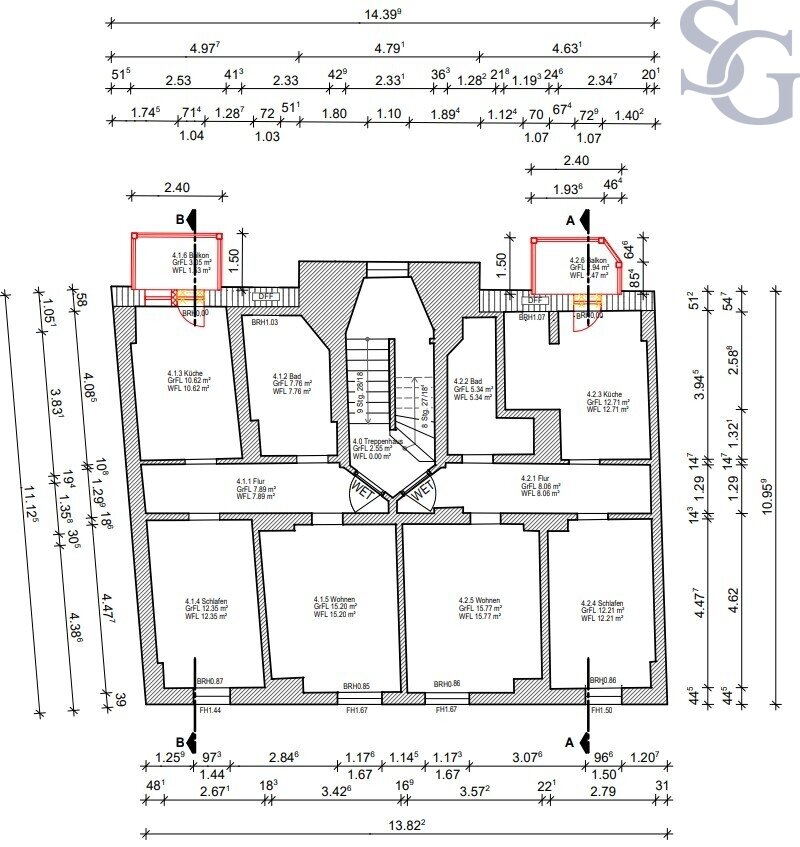 Wohnung zum Kauf 80.000 € 2 Zimmer 53,8 m²<br/>Wohnfläche 3.<br/>Geschoss Bitterfeld Bitterfeld-Wolfen 06749