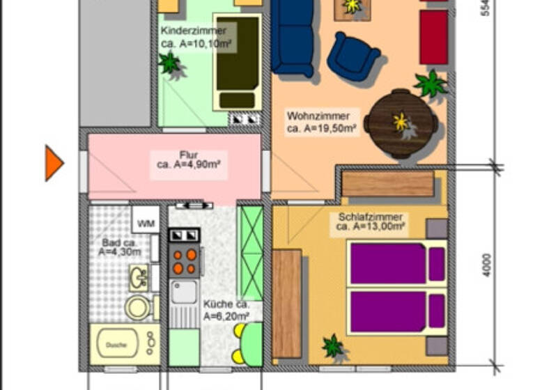 Wohnung zur Miete 411 € 3 Zimmer 60,4 m² 3. Geschoss Am Hohen Hain 4e Limbach-Oberfrohna 09212