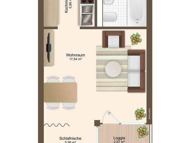 Studio zum Kauf 99.000 € 1 Zimmer 35,9 m² 10. Geschoss Emmendingen 79312
