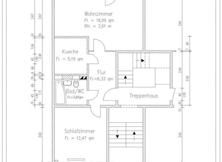 Wohnung zur Miete 288 € 2 Zimmer 49,6 m² EG Stollberger Str. 54 Kapellenberg Chemnitz 09119
