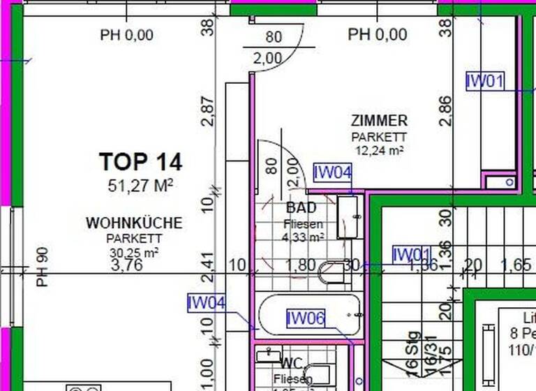 Wohnung zur Miete - Erstbezug 1.410 € 2 Zimmer 51,3 m² 3. Geschoss Heiligenstädter Straße 395a Wien 1190