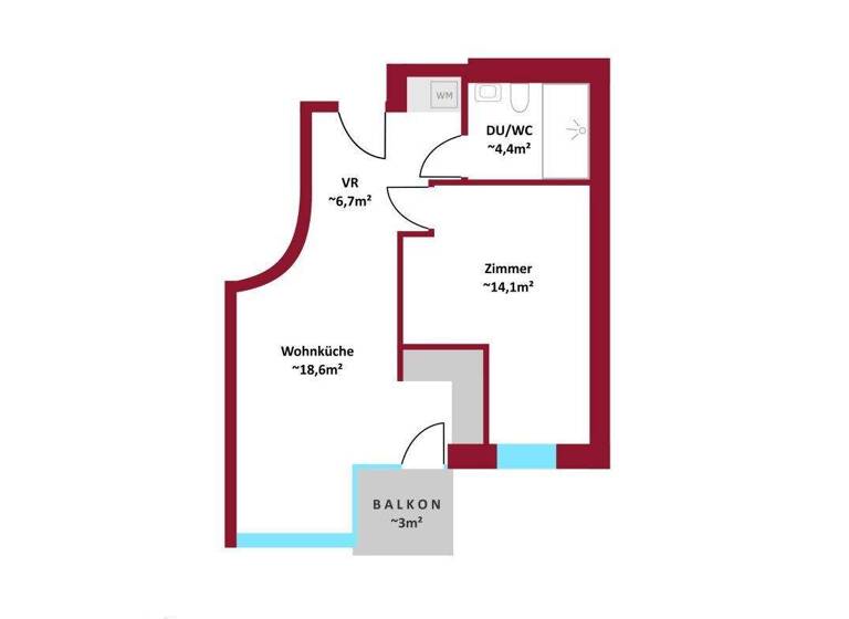 Wohnung zur Miete - Erstbezug 886 € 2 Zimmer 43,7 m² frei ab 01.05.2026 Wien 1210