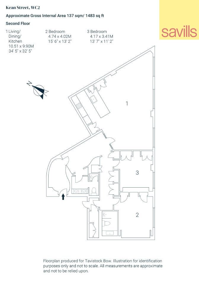 Wohnung zum Kauf provisionsfrei 2.294.175 € 3 Zimmer 137,8 m²<br/>Wohnfläche KEAN STREET 15 London WC2B 4AZ