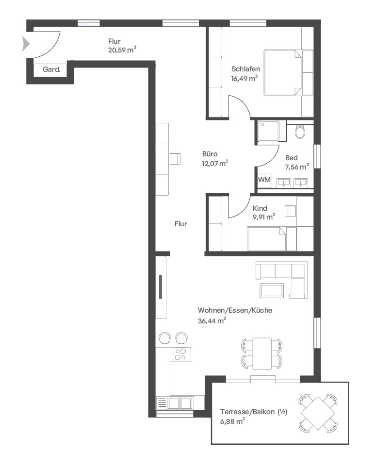 Wohnung zum Kauf provisionsfrei 370.800 € 3,5 Zimmer 89 m²<br/>Wohnfläche EG<br/>Geschoss 01.03.2026<br/>Verfügbarkeit Fronberg Schwandorf 92421