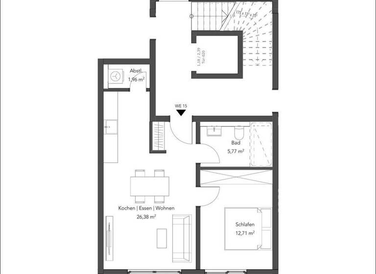 Wohnung zum Kauf - Neubau provisionsfrei 288.900 € 2 Zimmer 49 m² 2. Geschoss Innenstadt Aschaffenburg 63743