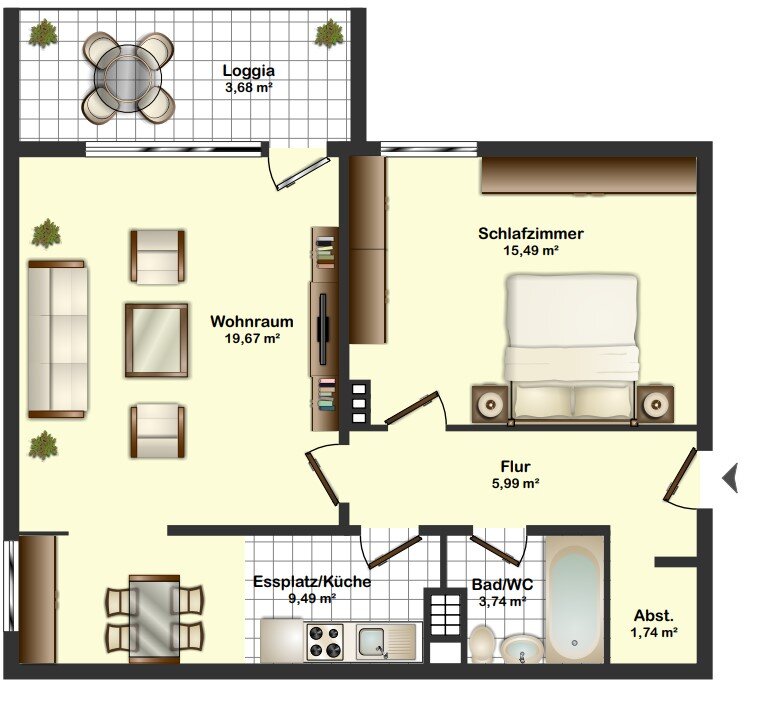 Wohnung zum Kauf 175.000 € 2 Zimmer 60 m²<br/>Wohnfläche 3.<br/>Geschoss ab sofort<br/>Verfügbarkeit Garath Düsseldorf 40595