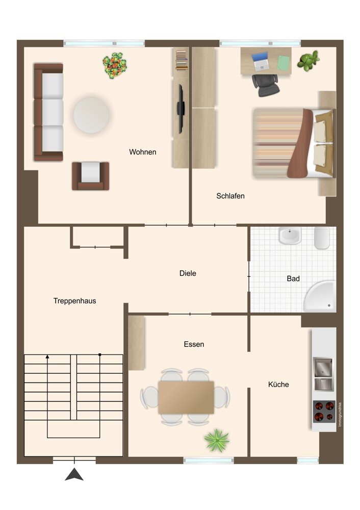 Wohnung zum Kauf 84.000 € 2,5 Zimmer 59 m²<br/>Wohnfläche 1.<br/>Geschoss Innenstadt Wilhelmshaven 26382