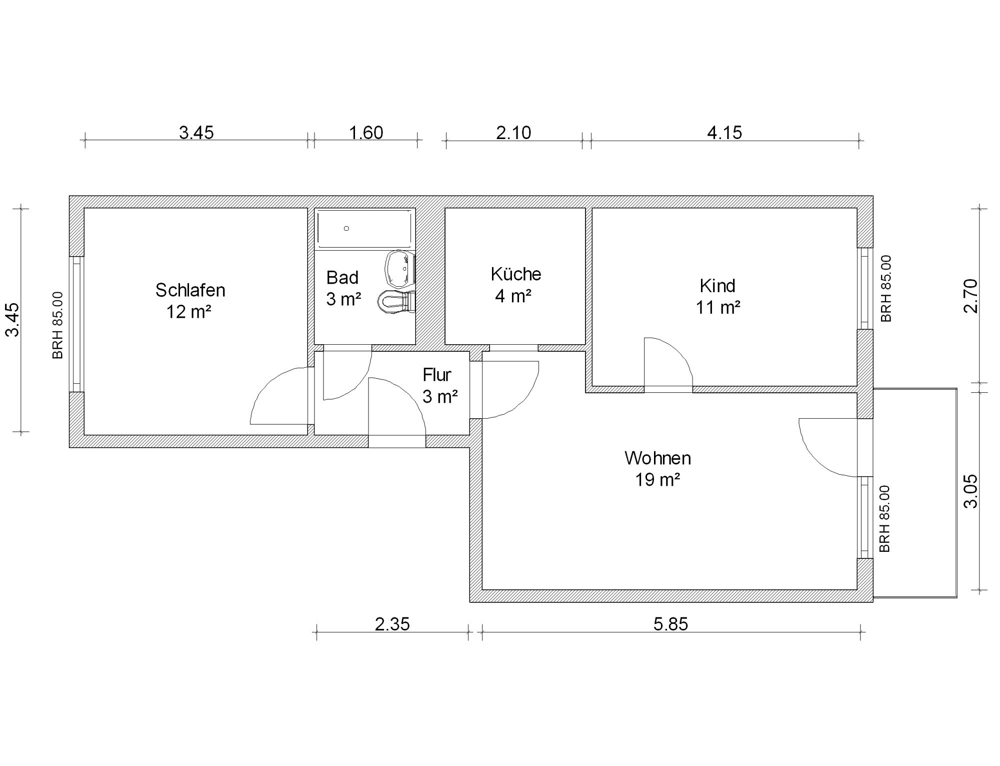 Wohnung zur Miete 302 € 3 Zimmer 55 m²<br/>Wohnfläche 2.<br/>Geschoss Albert-Funk-Straße 116 Eckersbach 265 Zwickau 08066