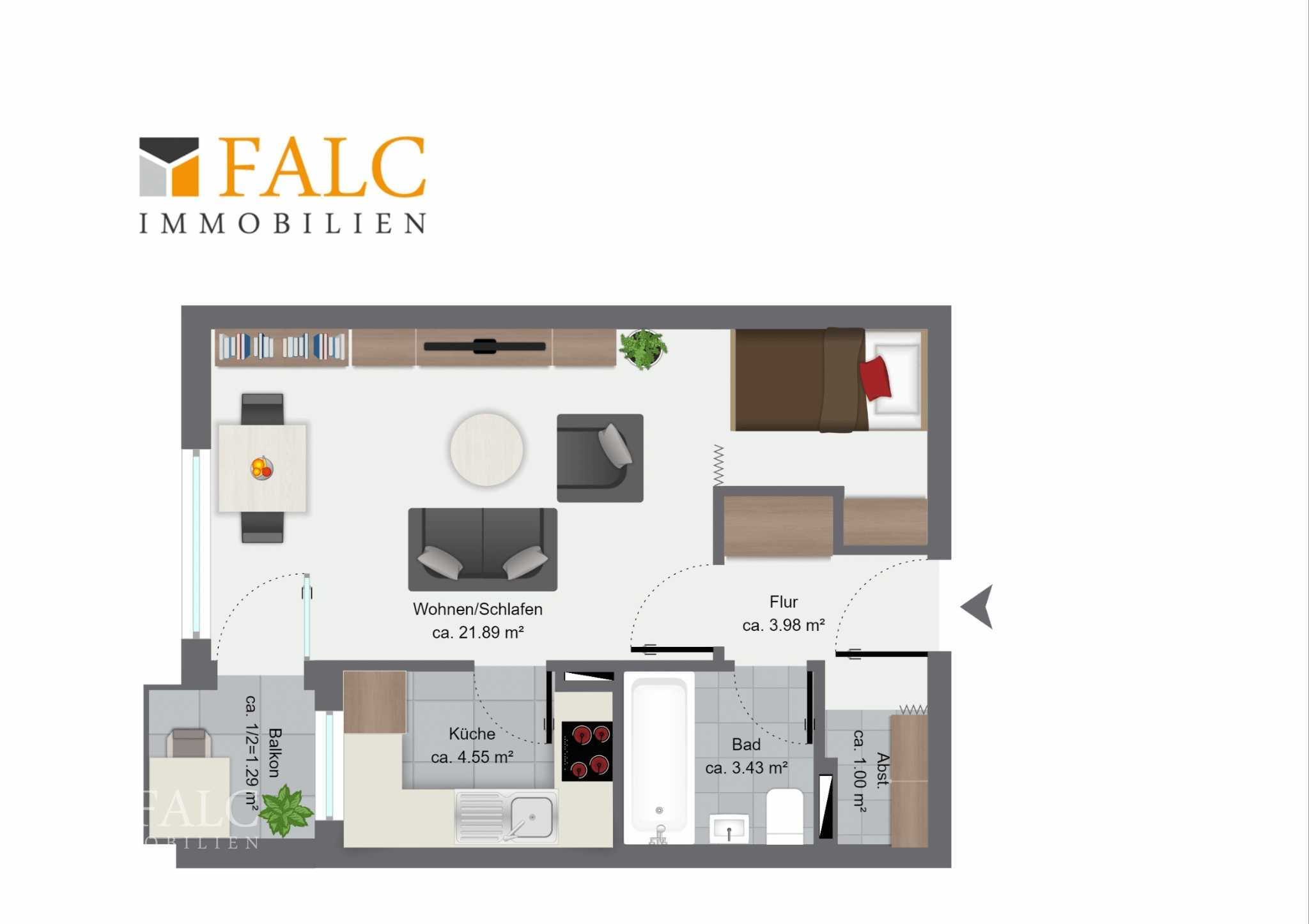 Wohnung zum Kauf 249.000 € 1 Zimmer 36,1 m²<br/>Wohnfläche 3.<br/>Geschoss Gauting Gauting 82131