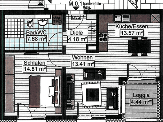 Wohnung zur Miete 750 € 2 Zimmer 55,9 m² 1. Geschoss frei ab 01.11.2026 Stadtmitte Neu-Ulm 89231